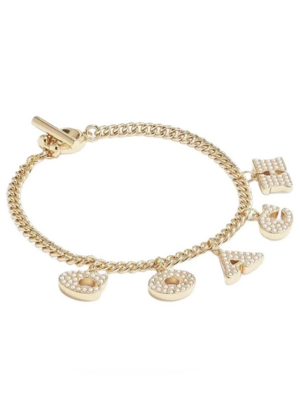 Coach Station Logo Charm Bracelet